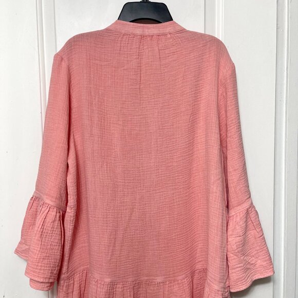 New Faherty Womens Dream Cotton Gauze Kasey Dress Casual Dress in Coral Size M - Picture 8 of 14